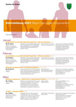 Elternbildung 2021 Region See-Gaster/Sarganserland