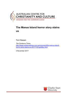 The Manus Island Horror Story Stains Us