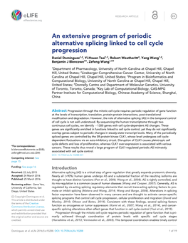 An Extensive Program of Periodic Alternative Splicing Linked to Cell