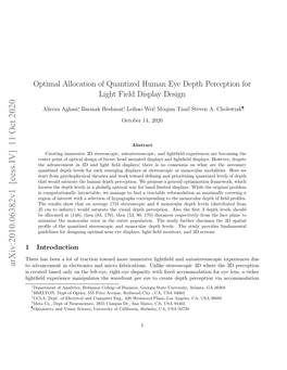 Optimal Allocation of Quantized Human Eye Depth Perception for Light Field Display Design