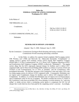 Federal Communications Commission FCC 00-194