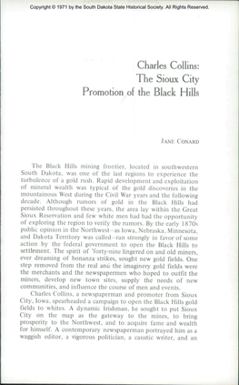 Charles Collins: the SIOUX City Promotion of the Black Hills