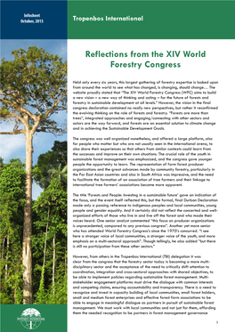Reflections from the XIV World Forestry Congress