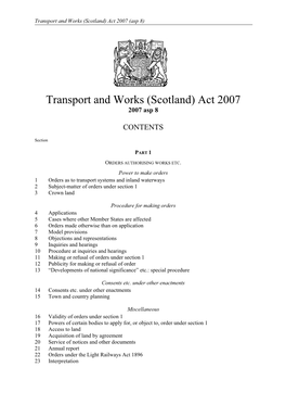 Transport and Works (Scotland) Act 2007 (Asp 8)
