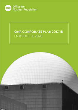 Onr Corporate Plan 2017/18 En Route to 2020
