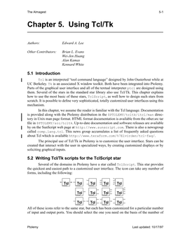 Chapter 5. Using Tcl/Tk