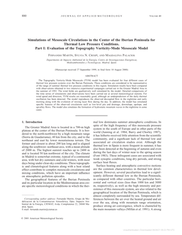 Simulations of Mesoscale Circulations in the Center of the Iberian Peninsula for Thermal Low Pressure Conditions