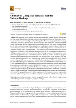 A Survey of Geospatial Semantic Web for Cultural Heritage