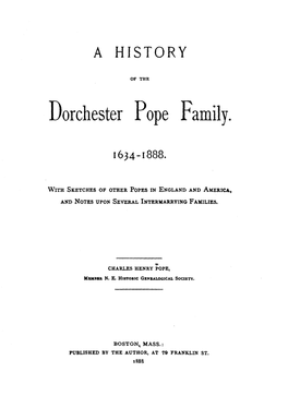 Dorchester Pope Family