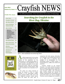 Crayfish News  Volume 32 Issue 1-2: Page 1