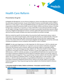 Health Care Reform