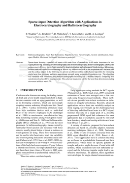 Sparse-Input Detection Algorithm with Applications in Electrocardiography and Ballistocardiography