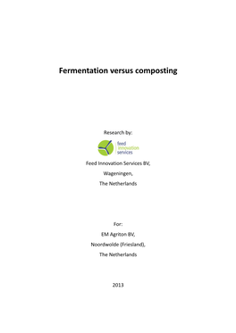 Fermentation Versus Composting