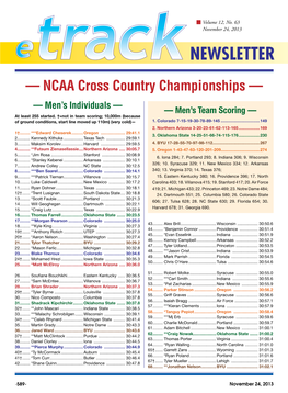— NCAA Cross Country Championships — — Men’S Individuals — — Men’S Team Scoring — at Least 255 Started