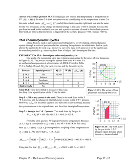 Section 15-6: Thermodynamic Cycles