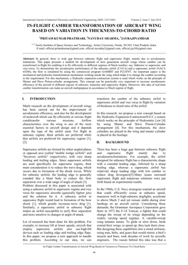 In-Flight Camber Transformation of Aircraft Wing Based on Variation in Thickness-To-Chord Ratio