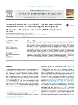 Phytoremediation of Soils Polluted with Crude Petroleum Oil Using Bassia Scoparia and Its Associated Rhizosphere Microorganisms