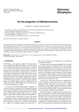 On the Progenitor of V838 Monocerotis