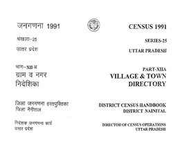 District Census Handbook, Nainital, Part XII-A, Series-25, Uttar Pradesh