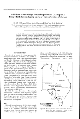 Marsupialia: Ektopodontidae): Including a New Species Ektopodon Litolophus