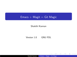 Emacs + Magit = Git Magic