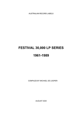 Festival 30000 LP SERIES 1961-1989