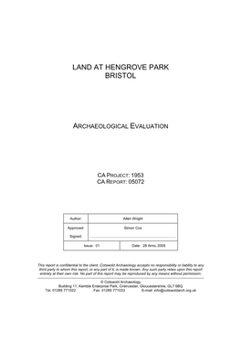 Land at Hengrove Park Bristol