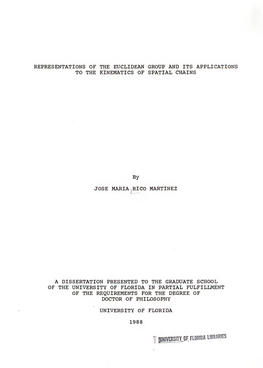 Representations of the Euclidean Group and Its Applications to the Kinematics of Spatial Chains