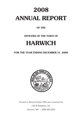 Harwich 2008 Annual Town Report