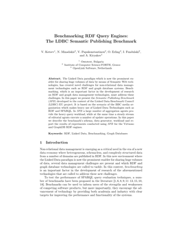 Benchmarking RDF Query Engines: the LDBC Semantic Publishing Benchmark