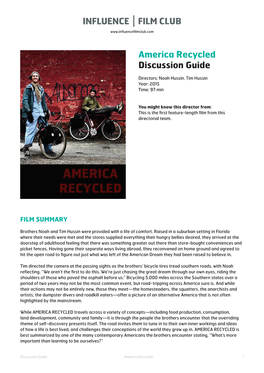 America Recycled Discussion Guide