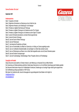 Liste Aller Carrera Evolution Fahrzeuge