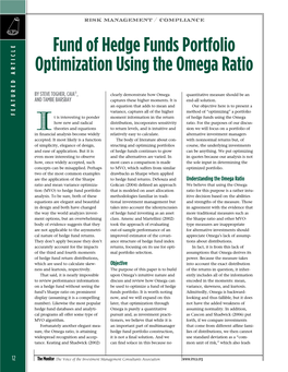 Fund of Hedge Funds Portfolio Optimization Using the Omega Ratio