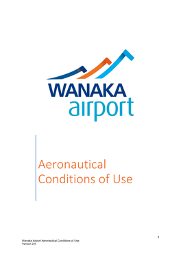 Aeronautical Conditions of Use