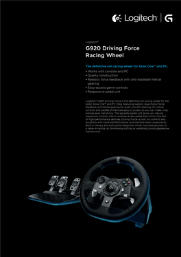 G920 Driving Force Racing Wheel