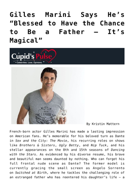 Gilles Marini Says He’