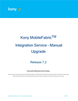 Kony Mobilefabric Integration Service - Manual Upgrade Version 1.3