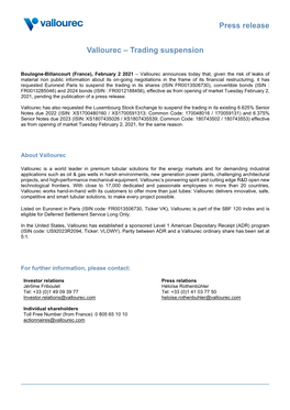 Vallourec-Press-Release-Trading Suspension