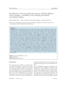 Visualization of the Pyramidal Decussation Utilizing Diffusion