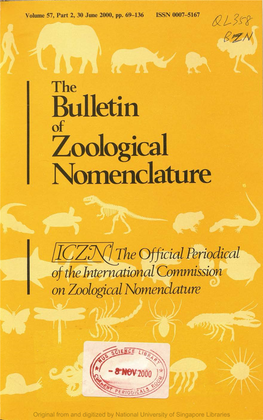 The Bulletin of Zoological Nomenclature V57 Part02