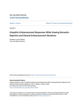 Empathic Embarrassment Responses While Viewing Romantic-Rejection and General Embarrassment Situations