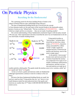 On Particle Physics