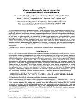 And Nanoscale Domain Engineering in Lithium Niobate and Lithium Tantalate Vladimir Ya