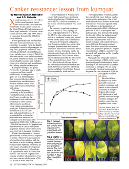 Canker Resistance: Lesson from Kumquat by Naveen Kumar, Bob Ebel the Development of Asiatic Citrus Throughout Their Evolution, Plants and P.D