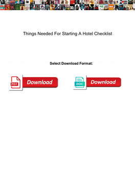 Things Needed for Starting a Hotel Checklist