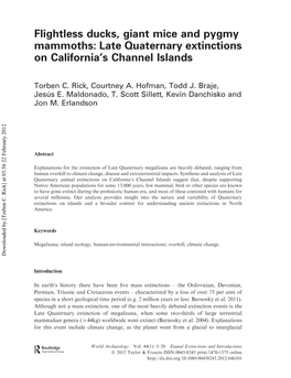 Late Quaternary Extinctions on California's