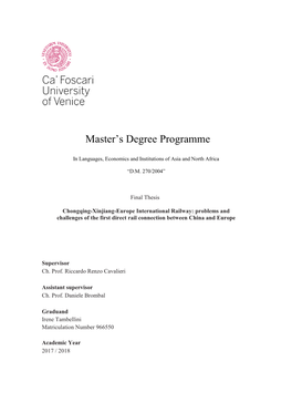 Master's Degree Programme