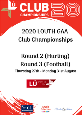 2020 LOUTH GAA Club Championships Round 2 (Hurling)