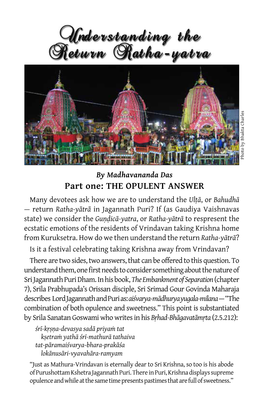 Understanding the Return Ratha Yatra Part-01