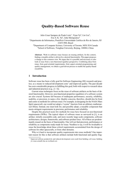 Quality-Based Software Reuse